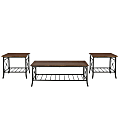 Powell Hepburn 3-Piece Table Set, Brown/Gray 1 thumbnail image