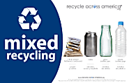 Recycle Across America Mixed Standardized Recycling Labels, MXD-5585, 5 1/2" x 8 1/2", Navy Blue 1 thumbnail image
