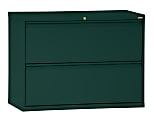 Sandusky® 800 Series Steel Lateral File Cabinet, 2-Drawers, 28 3/8"H x 36"W x 19 1/4"D, Forest Green
