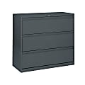 Sandusky® 800 36"W Lateral 3-Drawer File Cabinet, Metal, Charcoal