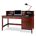Foremost® Hudson Wood Veneer Desk And Hutch, 38"H x 60"W x 28"D, Classic Cherry 1 thumbnail image