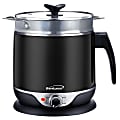 Brentwood Stainless Steel Cordless Electric Hot Pot Cooker And Food Steamer, 1.9 Qt, Black