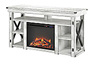 Ameriwood™ Home Wildwood Fireplace TV Stand For Flat-Panel TVs Up To 60", Distressed White 1 thumbnail image