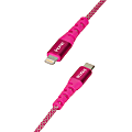 iHome Ultra Boost Nylon Lightning To USB-C Cable, 6', Pink 1 thumbnail image