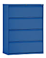 Sandusky® 800 36"W Lateral 4-Drawer File Cabinet, Metal, Blue