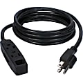 QVS 3-Outlet 3-Prong 6ft Power Extension Cord - For Computer, Electronic Equipment - 120 V AC / 13 A - Black - 6 ft Cord - NEMA 5-15P / NEMA 5-15R - 1 1 thumbnail image