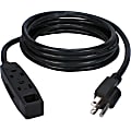 QVS 3-Outlet 3-Prong 6ft Power Extension Cord - For Computer, Electronic Equipment - 120 V AC / 13 A - Black - 6 ft Cord Length - NEMA 5-15P / NEMA 5-15R - 1