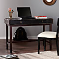 Southern Enterprises Rinaldi Faux Leather Writing Desk, Espresso/Black