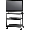 Bretford Basics FP60UL-E5BK Flat Panel Cart - 37" to 52" Screen Support - 100 lb Load Capacity - 3 x Shelf(ves) - 66" Height x 37" Width x 27" Depth - Powder Coated - Steel - Black 1 thumbnail image