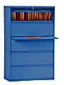 Sandusky® 800 36"W Lateral 5-Drawer File Cabinet, Metal, Blue