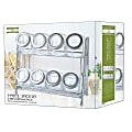 EuroHome 9-Piece Glass Spice Jar With Rack Set, 10-1/4”H x 9-1/2”W x 4-1/2”D, Clear/Chrome 1 thumbnail image
