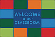 Carpets for Kids® KID$Value Rugs™ Classroom Welcome Activity Rug, 4' x 6' , Blue 1 thumbnail image