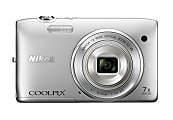 Nikon® Coolpix® S3500 20.1-Megapixel Digital Camera, Silver 1 thumbnail image