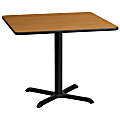 Flash Furniture Square Laminate Table Top With Table Height Base, 31-3/16”H x 36”W x 36”D, Natural