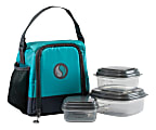 Fit & Fresh Meal Management Smart Portions Lunch Bag Set, Teal