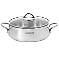 Korkmaz Tombik Stainless Steel Low Casserole Dish, 3.6L, Polished Silver