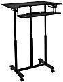 Mount-It! MI-7968 Rolling Sit-Stand Workstation, 46-3/4"H x 34"W x 22"D, Black 1 thumbnail image