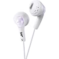JVC Gumy HA-F160 Earphone - Stereo - Mini-phone (3.5mm) - Wired - 16 Ohm - 15 Hz to 20 kHz - Earbud - Binaural - Outer-ear - 3.28 ft Cable - White 1 thumbnail image