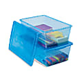 Office Depot® Brand Plastic Storage Box, 6.5 Quarts, Blue Sparkles 1 thumbnail image
