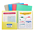 C-Line 8-Pocket Spiral-Bound Poly Portfolios, Letter Size, Assorted Colors, Pack Of 12 Portfolios