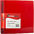 JAM PAPER 3 Ring Plastic Binder, 1 inch, Red 1 thumbnail image