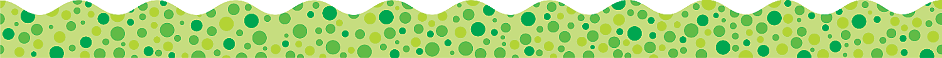 Scholastic Teacher's Friend Polka-Dots Scalloped Trimmers, 2 1/4" x 36', Green, Pre-K To Grade 5, Pack Of 12