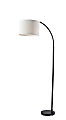 Adesso Simplee Jace Floor Lamp, 64”H, Off-White Textured Fabric Shade/Black Base