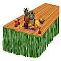 Amscan Summer Luau Grass Table Skirt, 9' x 29", Green 1 thumbnail image