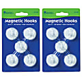 Learning Resources® Magnetic Hooks, 1 1/4", 13 Lb, White, 5 Hooks Per Pack, Set Of 2 Packs