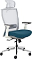 True Commercial Pescara Ergonomic High-Back Executive Chair, Teal/Off-White