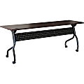 Lorell® Flip Top Training Table, 72"W, Mahogany/Black