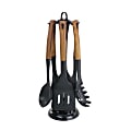 MegaChef Nylon Cooking Utensils, Black, Set Of 7 Utensils