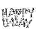 Amscan "Happy B-Day" Balloon Banner, Silver 1 thumbnail image