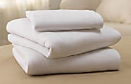 Medline Soft-Fit® Knitted Fitted Flat Sheet, 32" x 84", White 1 thumbnail image
