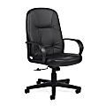 Global® Arno™ Bonded Leather High-Back Chair, Black