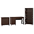 Bush Furniture Key West 54"W Computer Desk With Storage, 2 Drawer Lateral File Cabinet And 5 Shelf Bookcase, Bing Cherry, Standard Delivery 1 thumbnail image