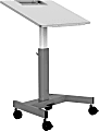 Luxor Pneumatic Adjustable-Height Flip-Top 28"W Student Desk/Nesting Desk, Gray