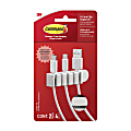 Command™ 5-Cord Clip Organizer, 4 White Clips, 8 Strips, 1 Clip Holds 5 Charging Cords, Great for Damage-Free Electronics Organization Under Desk 1 thumbnail image
