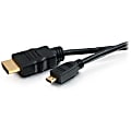 C2G 1.5m High Speed HDMI to Micro HDMI Cable with Ethernet 4K 30Hz (5ft) - First End: 1 x HDMI (Micro Type D) Male Digital Audio/Video - Second End: 1 x HDMI Male Digital Audio/Video - Supports up to 4096 x 2160 - Black