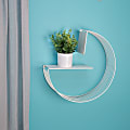 Honey Can Do Floating Circular Decorative Metal Wall Shelf, 17-3/4”H x 5-15/16”W x  17-3/4”D, White 1 thumbnail image
