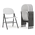 Flash Furniture Hercules Folding Chairs, Set Of 6 Folding Chairs, Granite White/Charcoal 1 thumbnail image