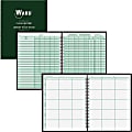 Ward Hubbard Comp. 9-Wk Record/6 Period Lesson Plan Bk - Wire Bound - 8 1/2" x 11" Sheet Size - White Sheet(s) - Dark Green Cover - 1 Each