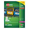 Avery® Permanent Durable ID Labels With TrueBlock® Technology, 61533, 2/3" x 1 3/4", White, Pack Of 3,000