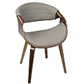 LumiSource Symphony Chair, Light Gray/Walnut