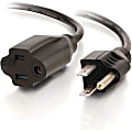 C2G 2ft 16 AWG Outlet Saver Power Extension Cord (NEMA 5-15P to NEMA 5-15R) - Power extension cable - NEMA 5-15 (M) to NEMA 5-15 (F) - 2 ft - molded - black