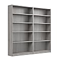 Bush Furniture 72"H Universal Tall 5 Shelf Bookcase - Set of 2, Platinum Gray, Standard Delivery 1 thumbnail image