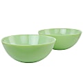 Martha Stewart Jadeite Glass 2-Piece Serving Bowl Set, 10", Jade Green