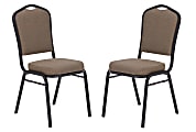 National Public Seating 9300 Series Deluxe Upholstered Banquet Chairs, Natural Taupe/Black, Pack Of 2 Chairs