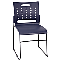 Flash Furniture Sled-Base Stacking Chairs With Handles And Air-Vent Backs, Navy 1 thumbnail image