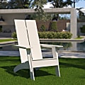 Flash Furniture Sawyer Modern All-Weather Poly Resin Wood Adirondack Chair, White